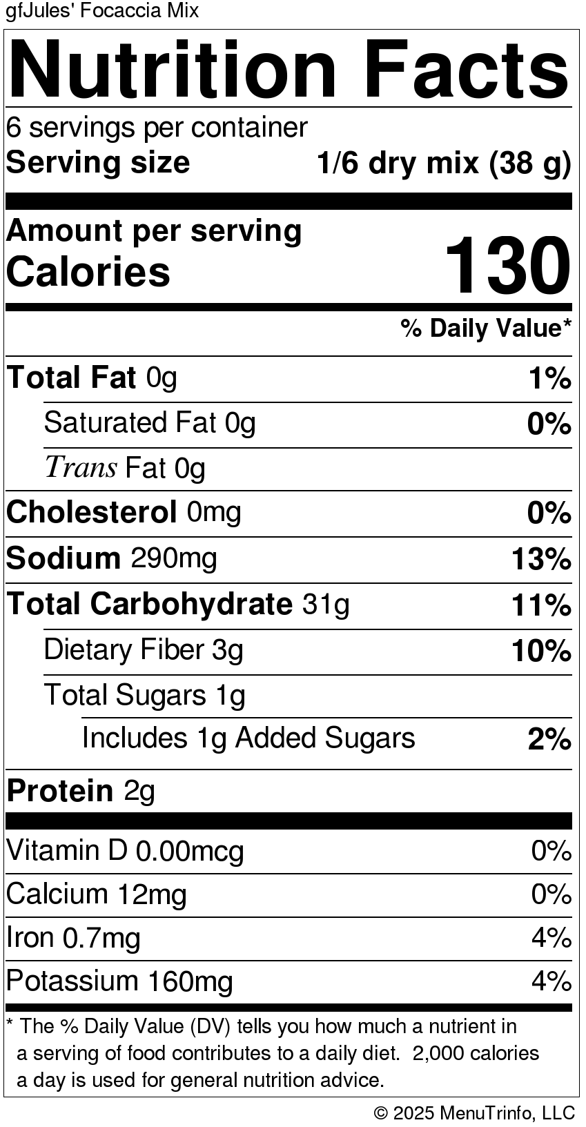 Nutrition facts