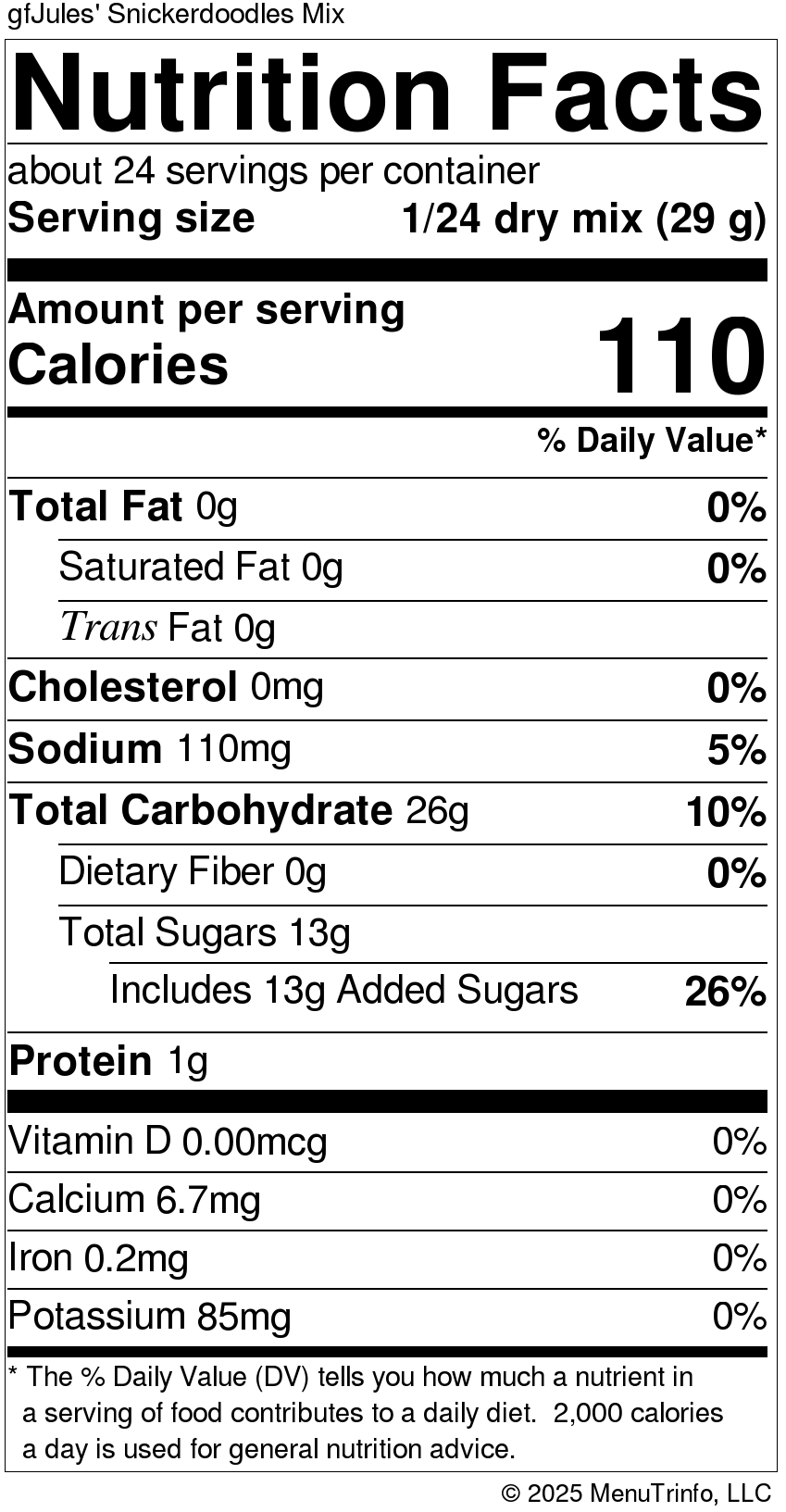 Nutrition facts