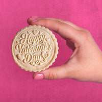 Valentines Day Cookie Stamp - Happy V-Day Circle
