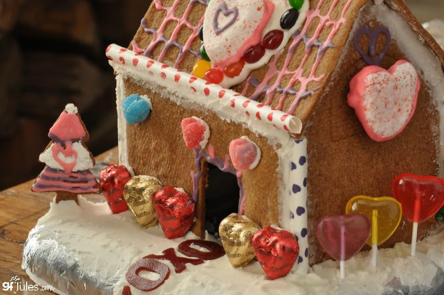 Gluten free gingerbread house made with gfJules gluten free graham cracker - gingerbread mix