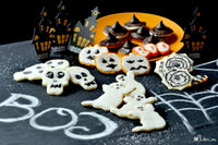 Gluten free halloween cookies made with gfJules gluten free cut out sugar cookie mix