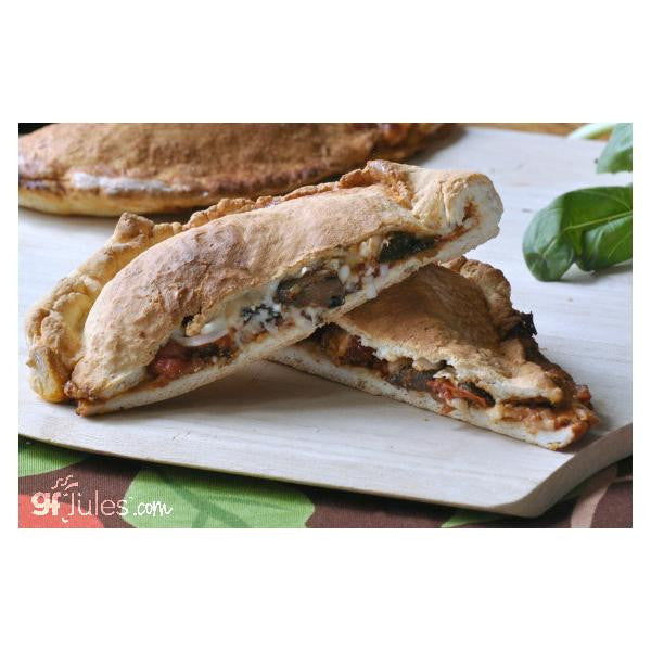 Gluten free calzones made with gfJules gluten free pizza crust mix