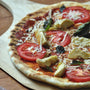 Gluten free veggie pizza made with gfJules gluten free pizza crust mix