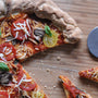 Gluten free Mediterranean pizza made with gfJules gluten free pizza crust mix