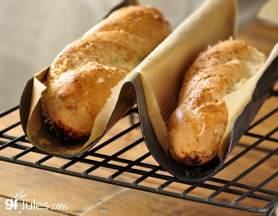 Gluten free baguettes made with gfJules gluten free pizza crust mix