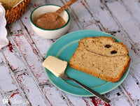 Gluten free cinnamon-raisin bread made with gfJules gluten free bread mix