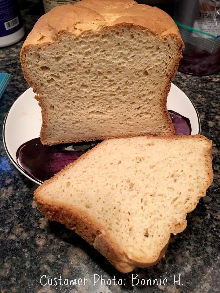 Close up of Gluten free sandwich bread made with gfJules gluten free bread mix