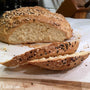 Sliced gluten free artisan bread made from gfJules gluten free bread mix