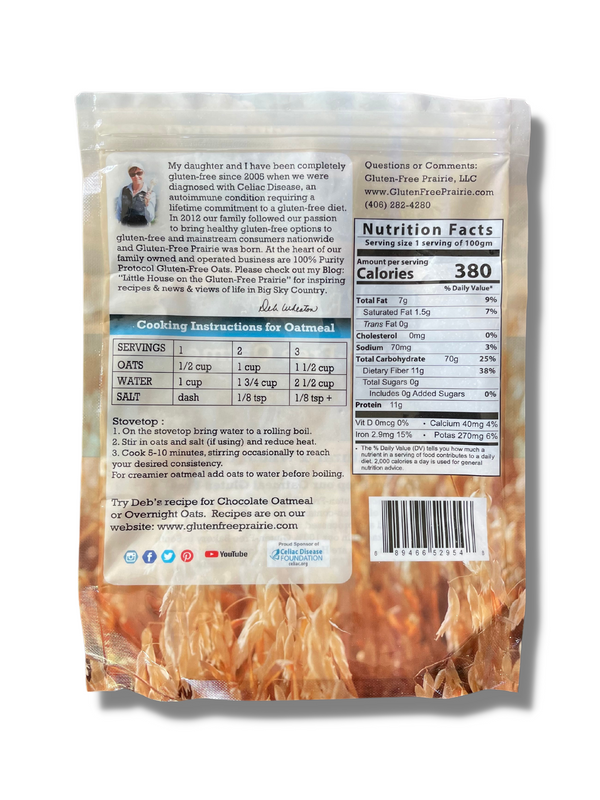 Purity Protocol Certified Gluten Free Oats - 1 lb bag